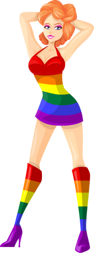 LGBT-värit inkivääri-naisella