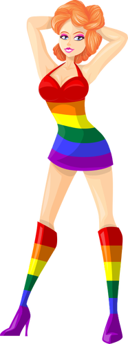 Couleurs LGBT sur Dame gingembre