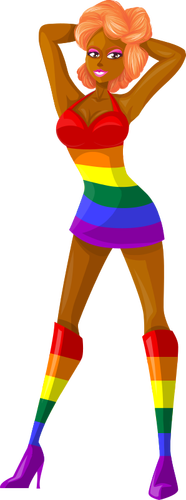Экзотические danseuse в цветах ЛГБТ