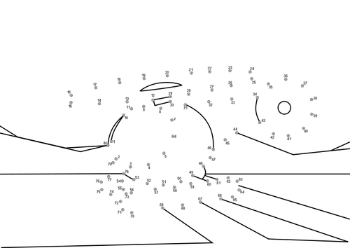 Helicopter connect the dots vector drawing