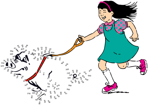 Connect the dots walking the dog vector image