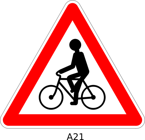 Pyöräilyreitti edessä -merkkivektori