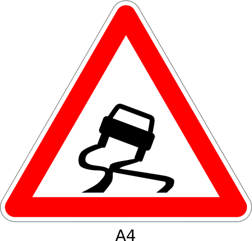 Rutschig Straßenschild