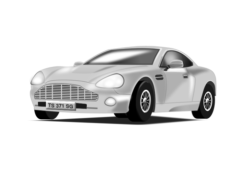 Silvery car vector drawing