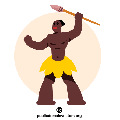 Tribal man with a spear