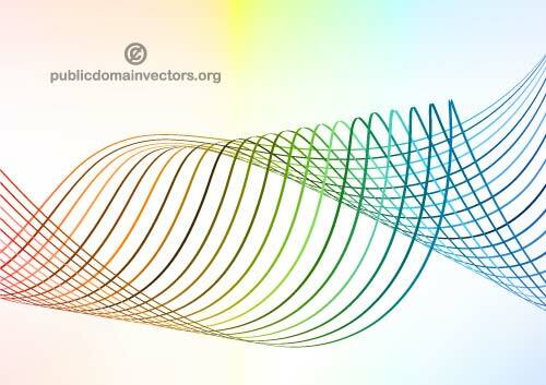 Dalgalı renkli çizgiler vektör grafikleri