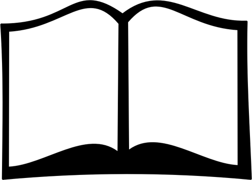 Black and white open book vector clip art