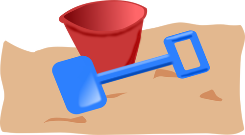 Kids bucket and spade vector clip art