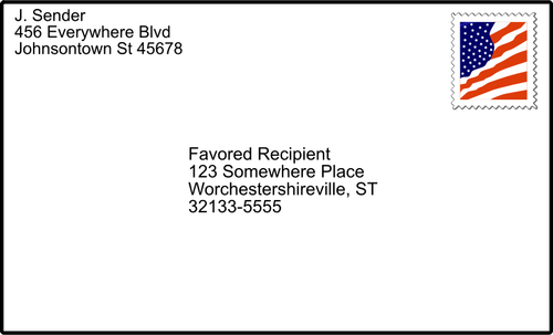 Vector clip art of addressed envelope