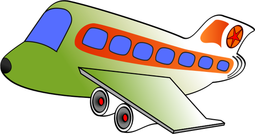 एक यात्री विमान के कार्टून छवि
