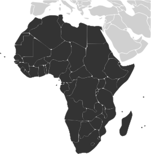 Conturul hărţii imaginea vectorială continentul African