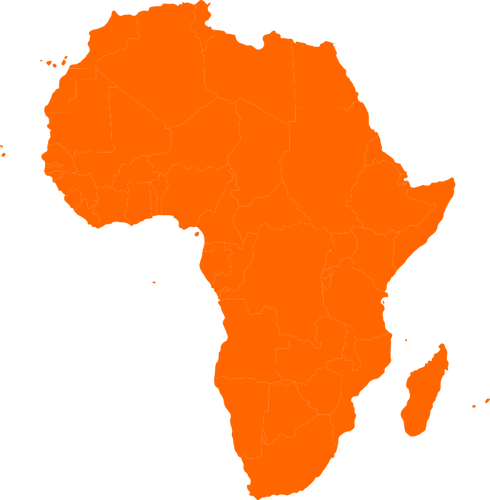 Mapa continental prediseñada África vector