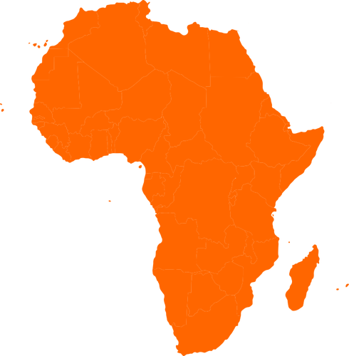 Kontinentala karta över Afrika vektor ClipArt