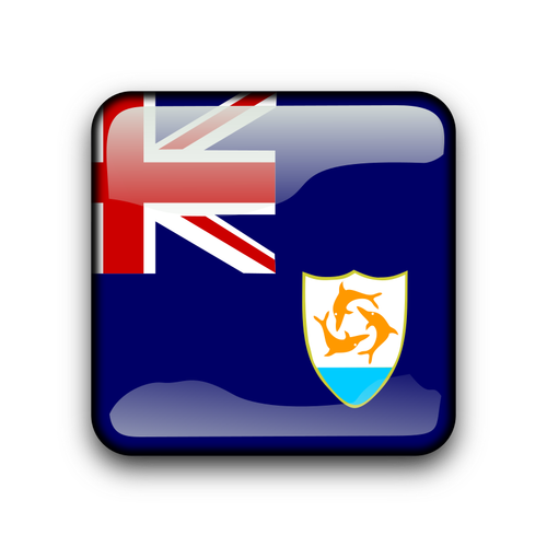 Botão de bandeira de vetor de Anguilla