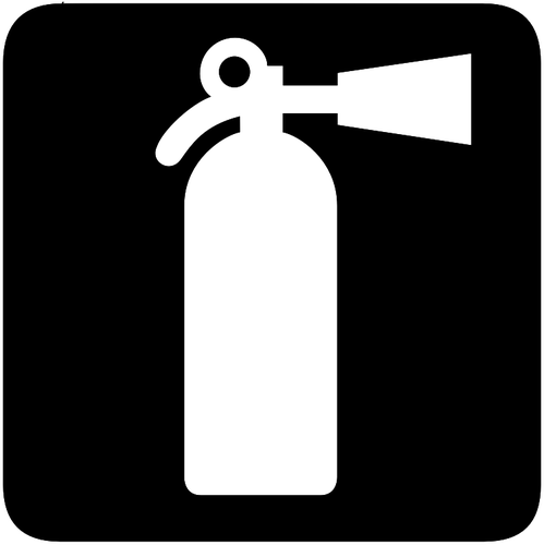 AIGA fire extinguisher inverted sign vector image
