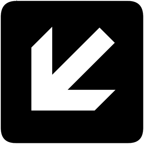 AIGA backward left arrow sign inverted vector image