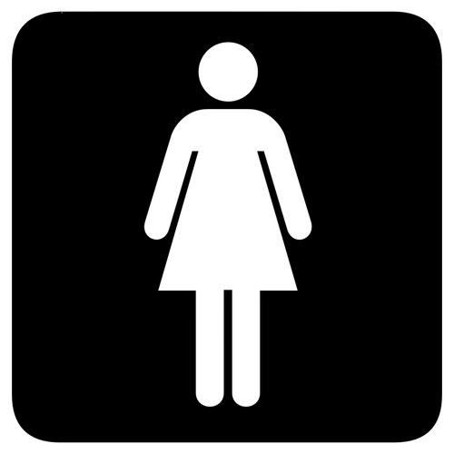 女子トイレの正方形サイン ベクトル画像