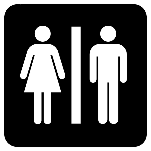पुरुष और महिला toilete हस्ताक्षर ड्राइंग वेक्टर