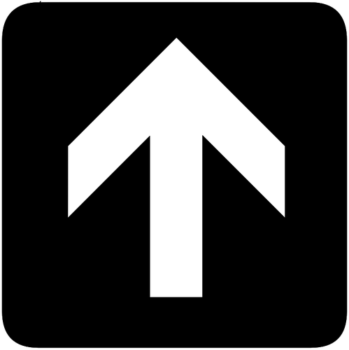 AIGA up or forward inverted arrow sign