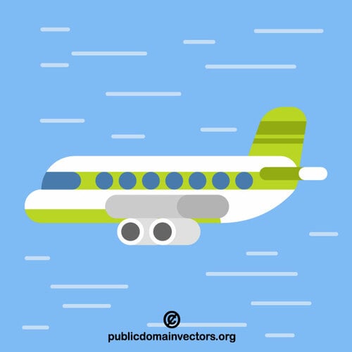 Airplane in the air vector clip art