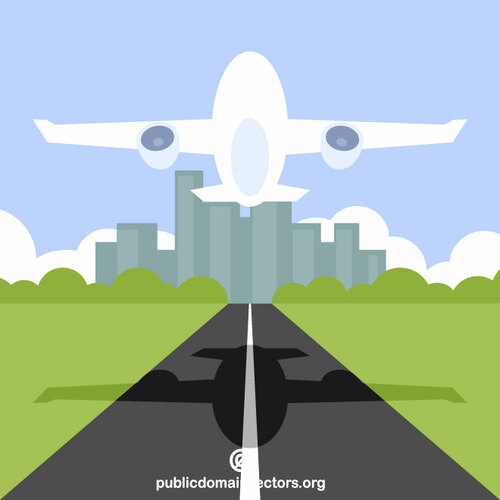 Passenger airplane takes off | Public domain vectors