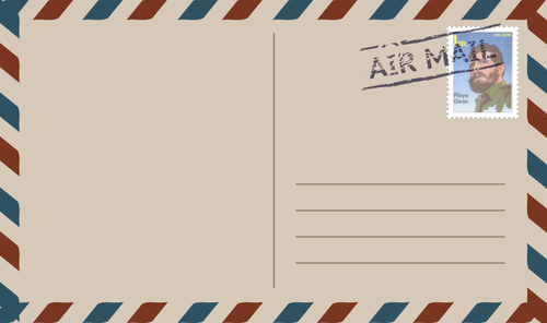 Cartão postal com carimbo