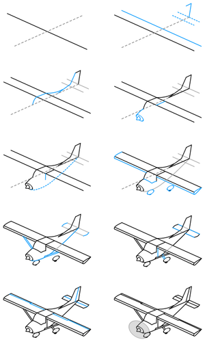 Desenho de avião monomotor