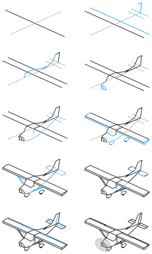 Desenho de avião monomotor