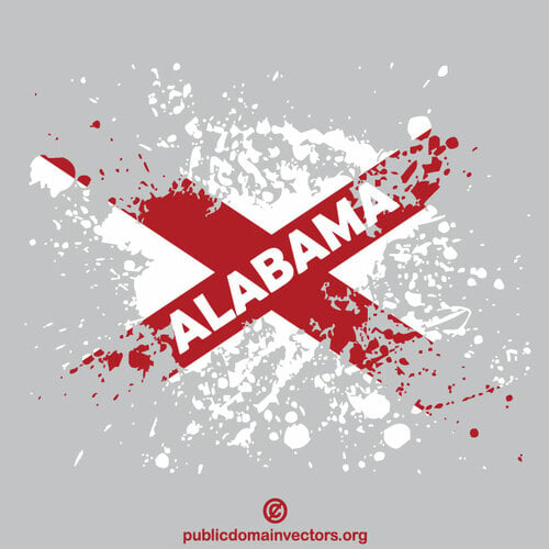 Флаг Алабамы чернила брызги