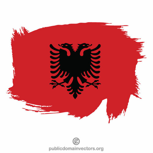 Tratto pennello con bandiera albanese