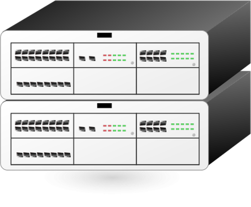 Alcatel-gestapelde servers vector tekening