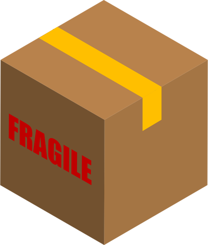 Vektorbild av låda med ömtåliga föremål