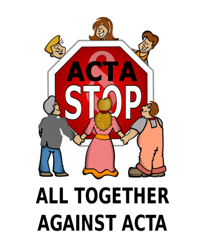 Vector illustration of Stop ACTA