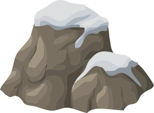 Snö-omfattas klippor