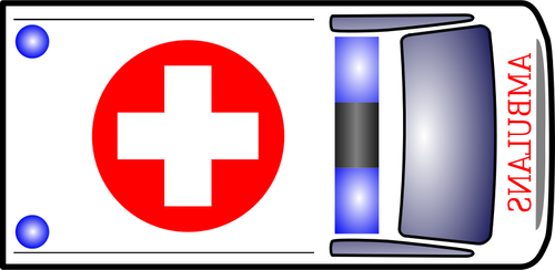 Medical van top view vector illustration