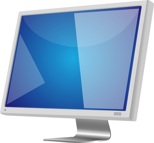 Серый LCD монитор векторное изображение