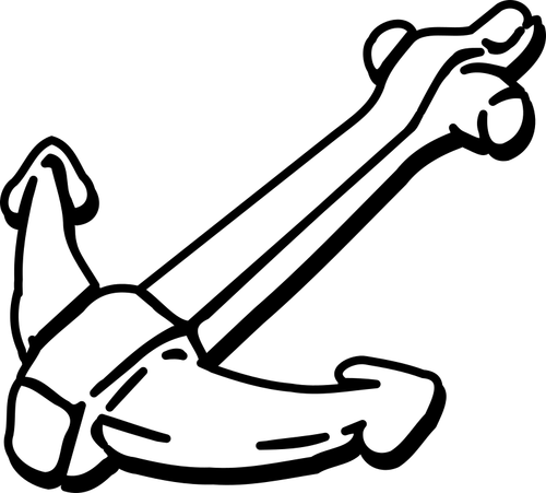 Image of hand drawn anchor in black and white