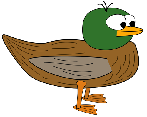 Cartoon young duck vector graphics