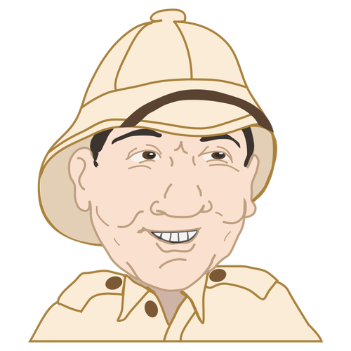 Homme avec dessin vectoriel de chapeau salacot
