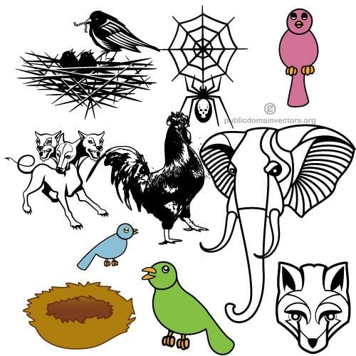 Animales libres vector pack