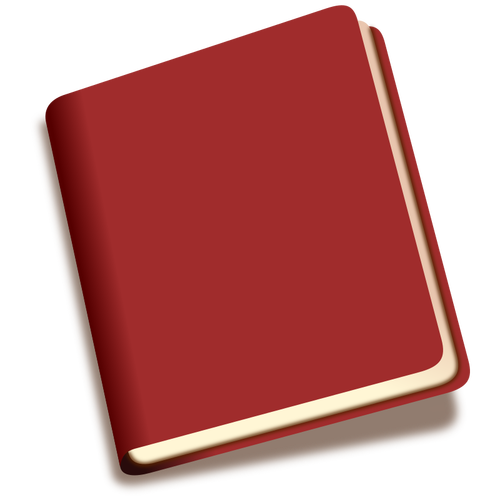 Tilted red book with shadow