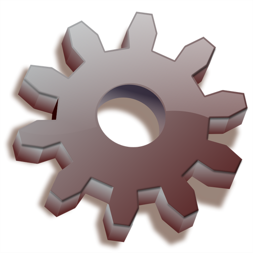 3D brown gear icon vector drawing