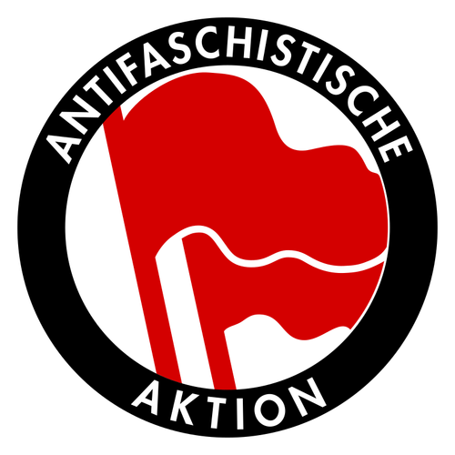 Röda och svarta Antifascistisk ClipArt