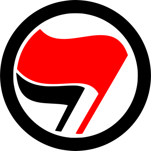 וקטור אוסף סימן פעולה antifascist עגול