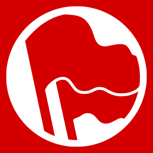 Ilustración de rojo logotipo antifascista