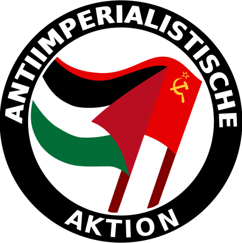 Anti-emperyalist eylem renkli logo küçük resmini