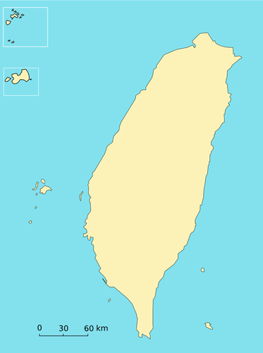 台湾地図ベクトル クリップ アート パブリックドメインのベクトル