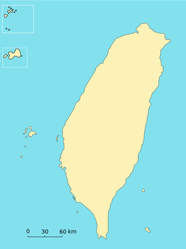 Mapa Tajwan wektor clipart