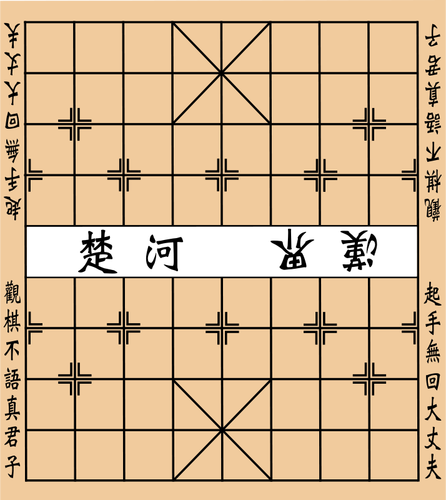 Čínské šachy deska vektorové kreslení