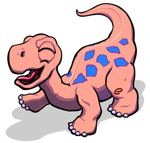 Desenho animado dino a sorrir